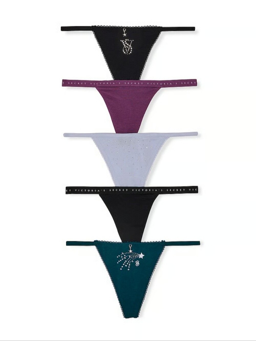Victoria's Secret Stretch V - String Thong Panty 5 Pack.